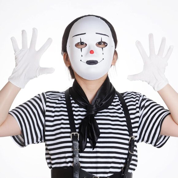 Women Black Chiffon Square Ribbon Neck Scarf Satin Handkerchief For Halloween - Picture 5 of 7